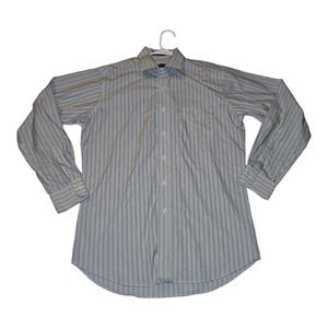 Forsyth Of Canada Button Up Shirt 34/35 Men's 2 Ply 80's Non Iron Tailored Fit